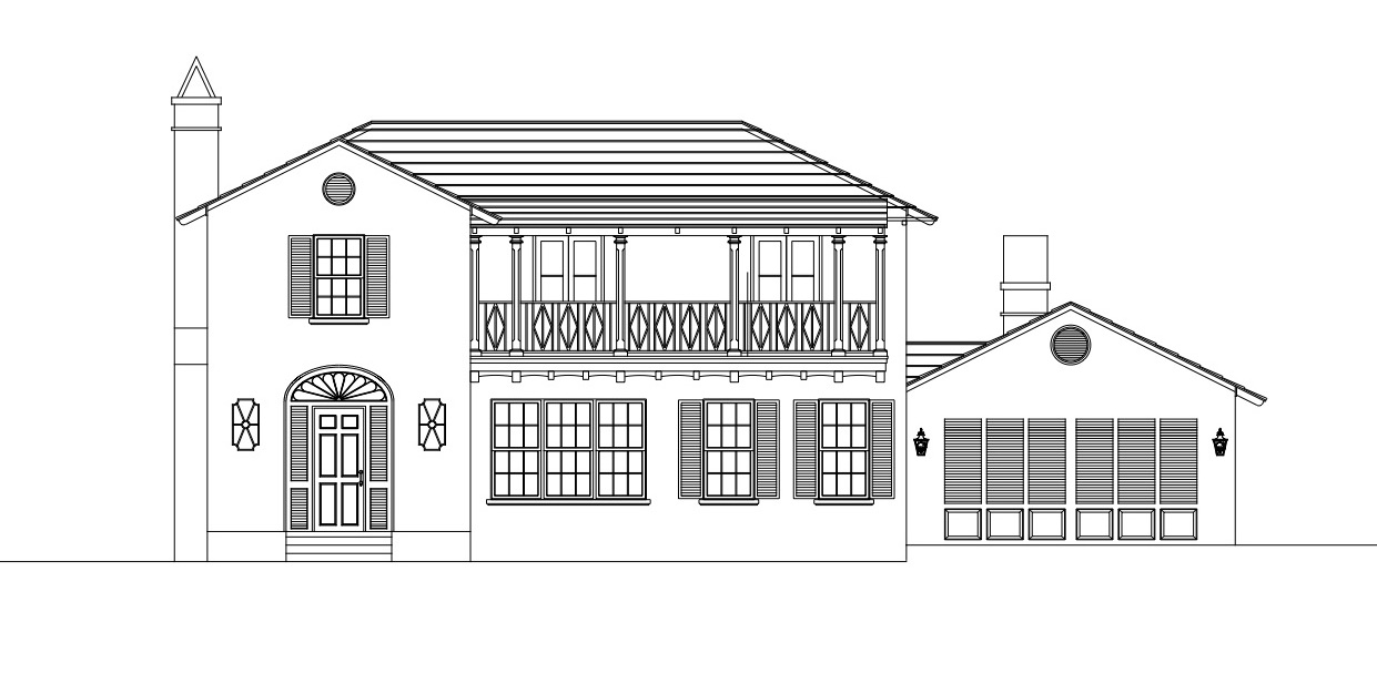 Elevation of Palm Beach Home